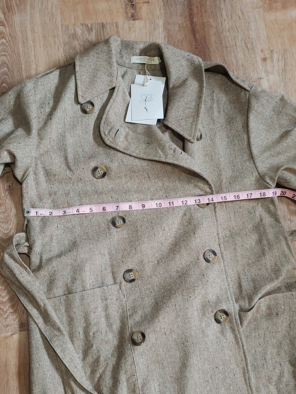 RARE NWT Christy Dawn Marlow Trench Coat In "Sand Specks", Size XS - Picture 7 of 13